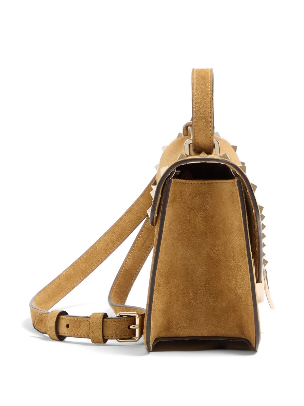 ROCKSTUD SUEDE LEATHER SHOULDER BAG