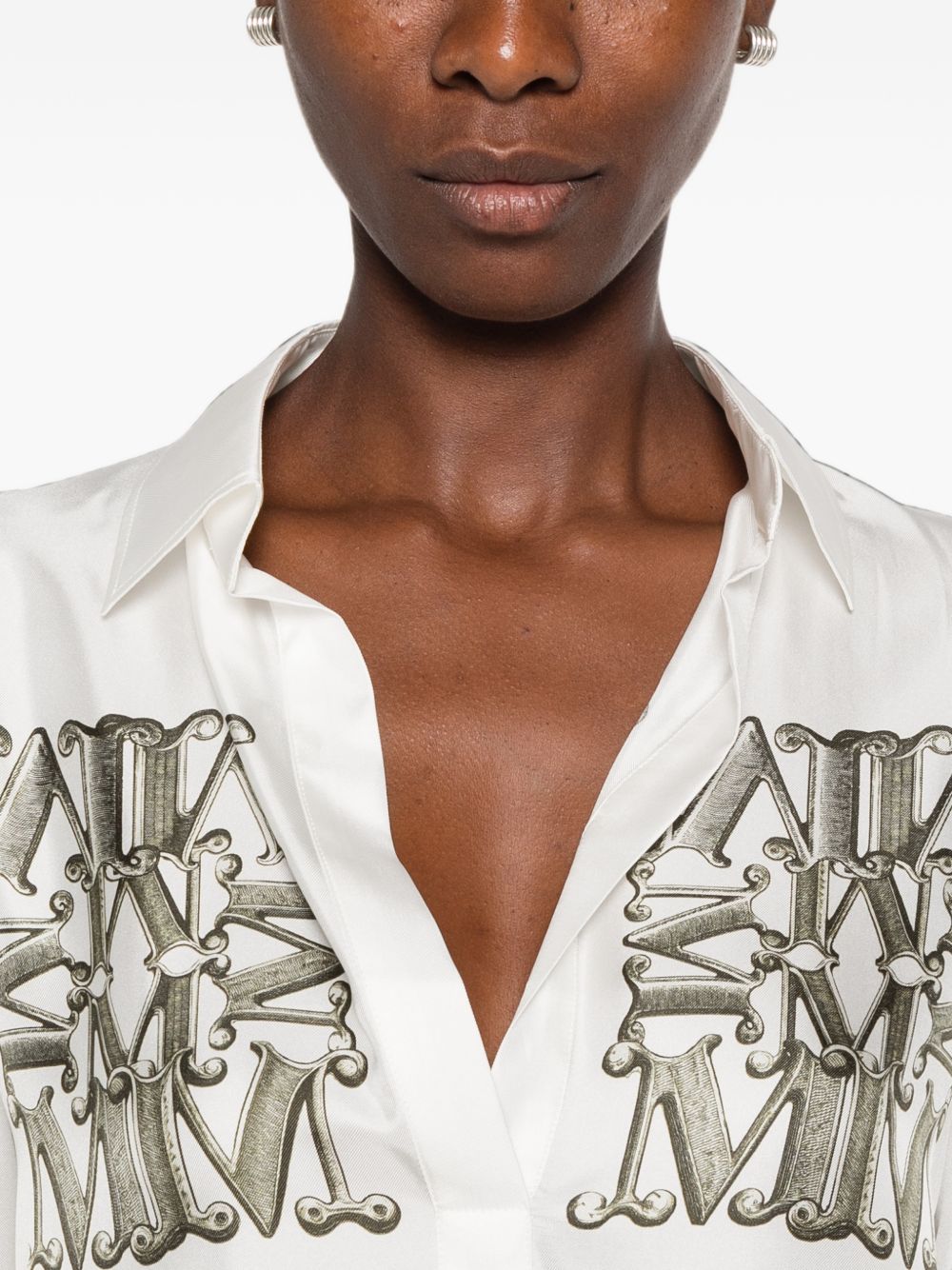 LOGO PRINT SILK SHIRT