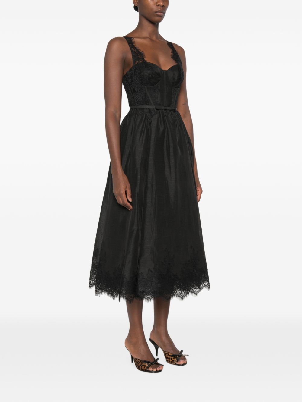 VALIANT SILK AND LINEN MIDI DRESS