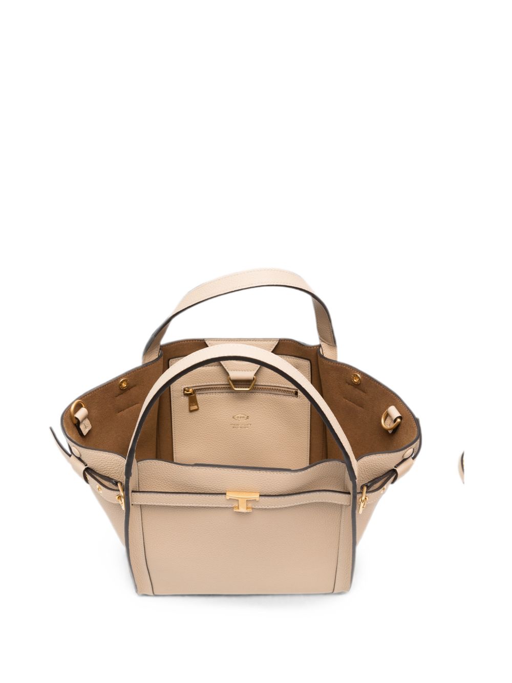 T TIMELESS SMALL LEATHER TOTE BAG