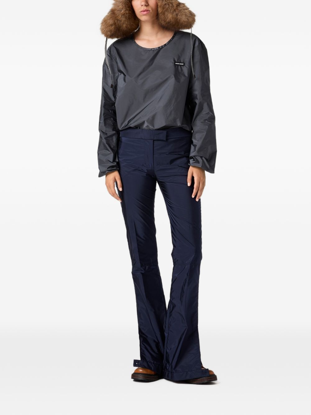 NYLON FLARED TROUSERS