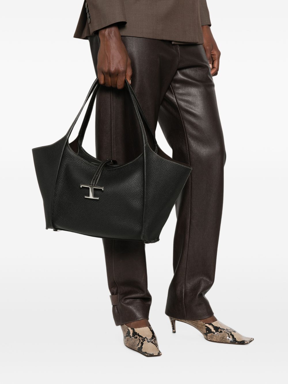 T-TIMELESS SMALL LEATHER TOTE BAG