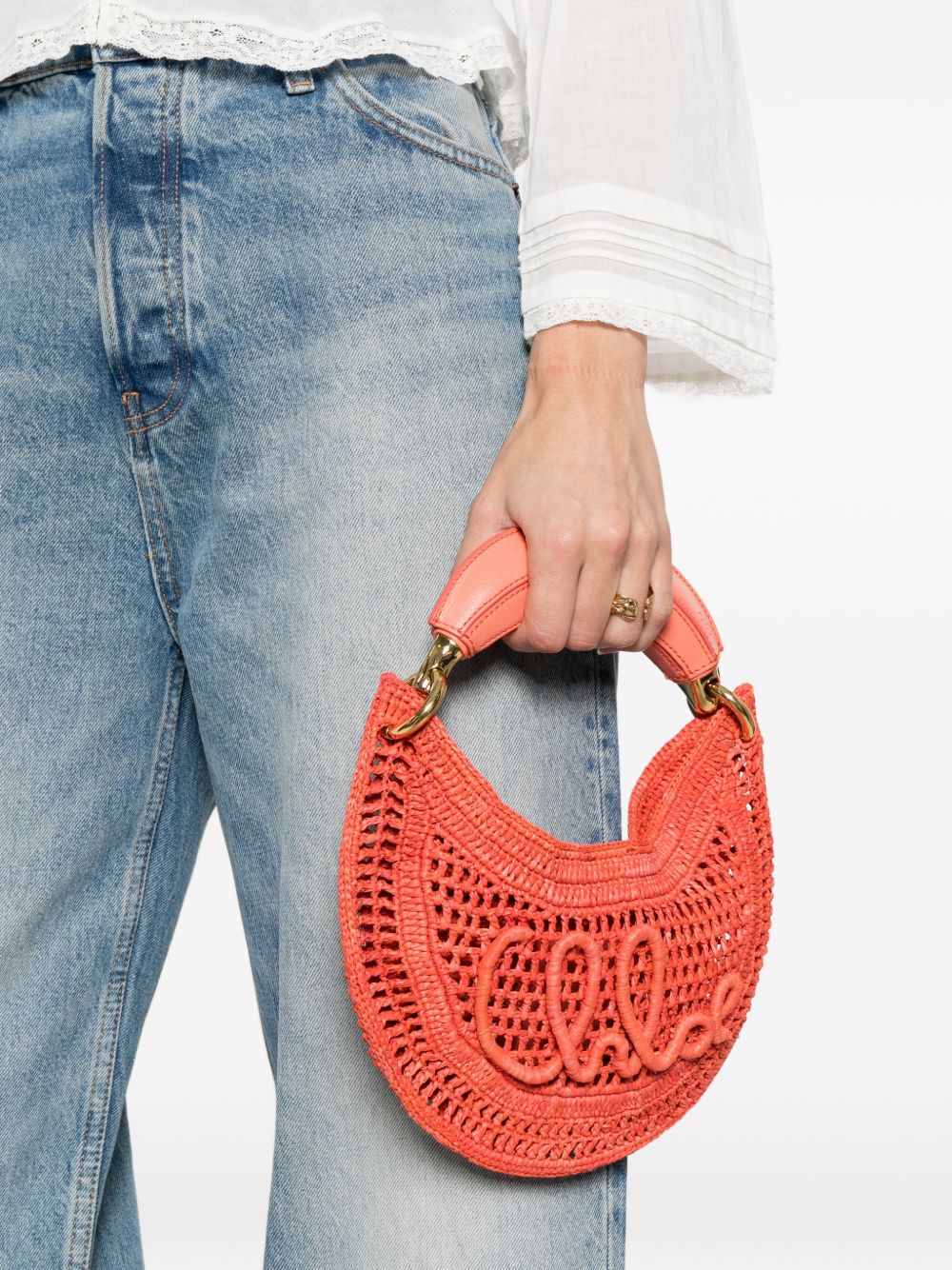SUMMER BANANA RAFIA MINI HOBO BAG
