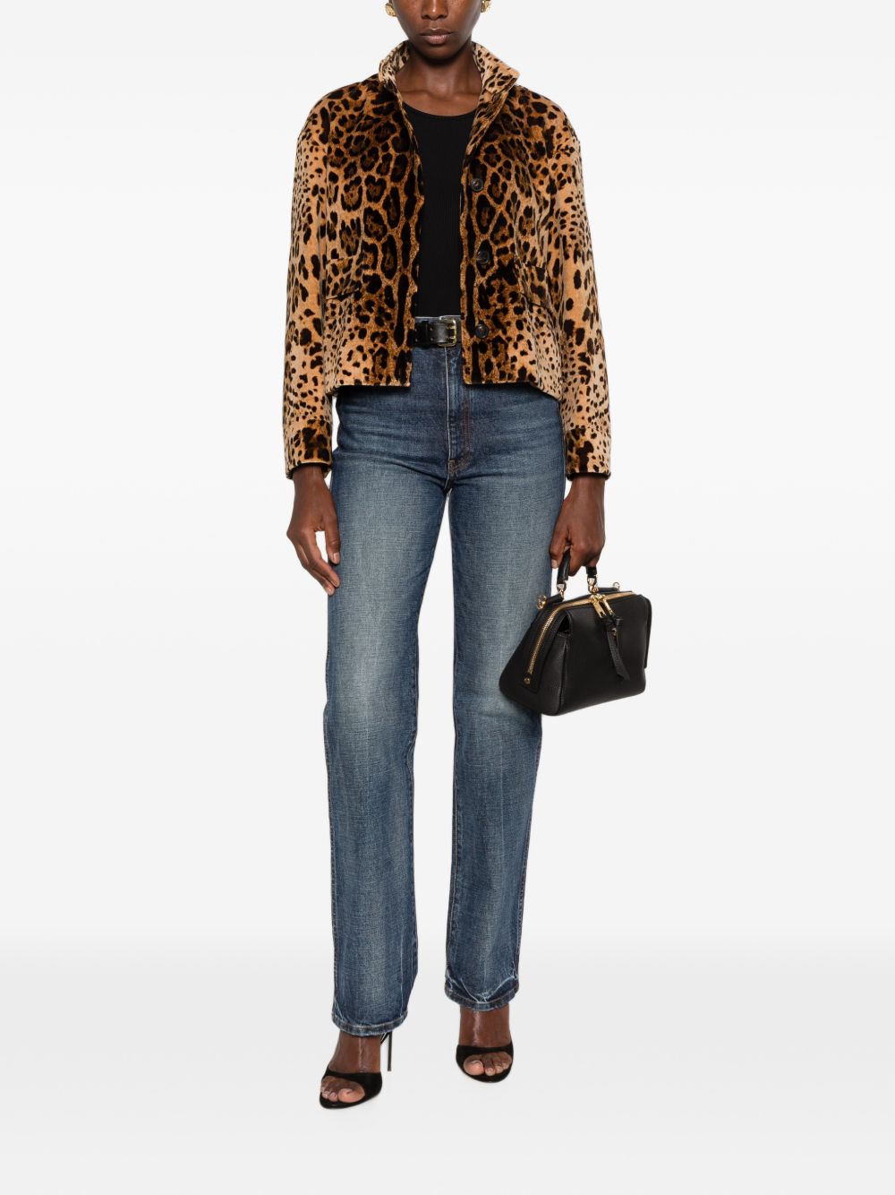 PRINTED COTTON BLOUSON JACKET