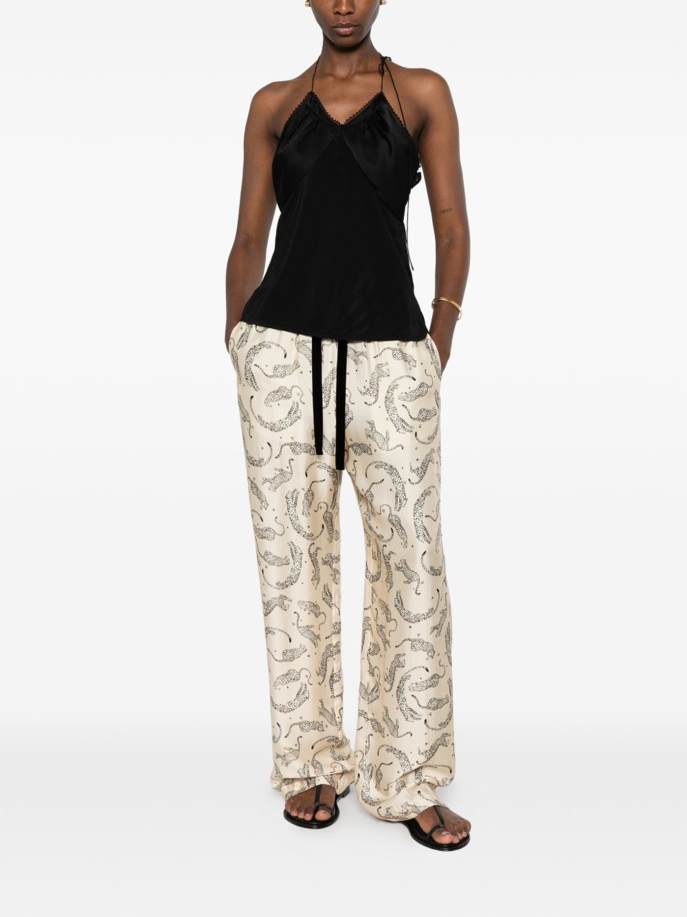 PRINTED DRAWSTRING TROUSERS