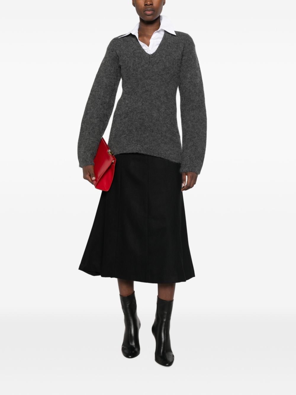 ERICA WOOL BLEND MIDI SKIRT