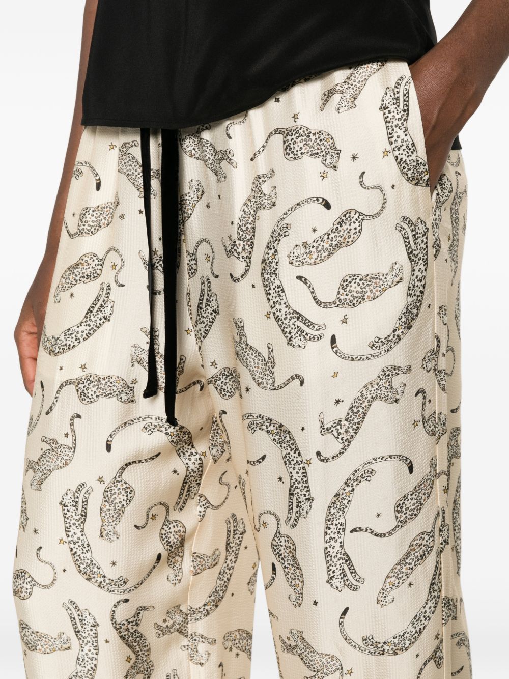 PRINTED DRAWSTRING TROUSERS
