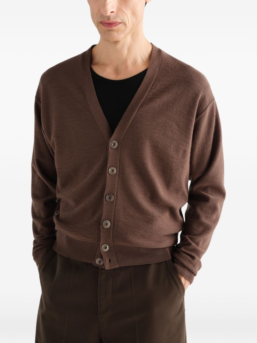 WOOL BLEND TWISTED CARDIGAN