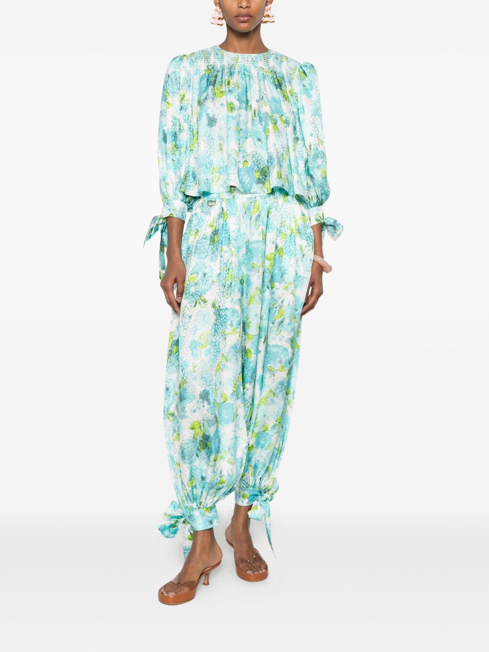 PRINTED SILK TROUSERS