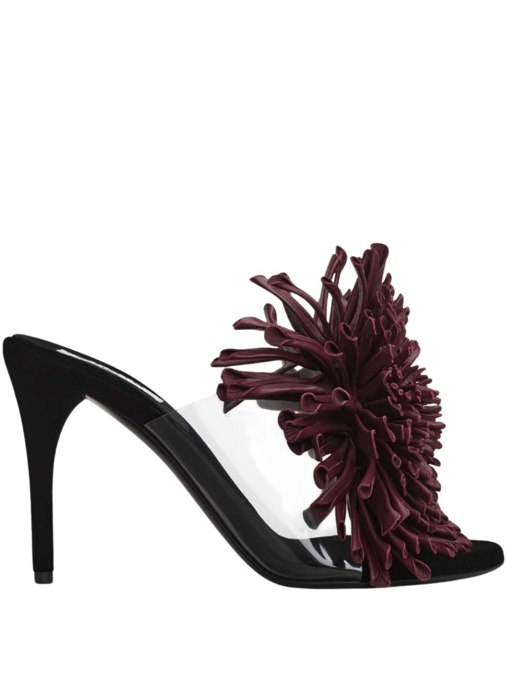 FLOWER EMBELLISHED HEEL SANDALS