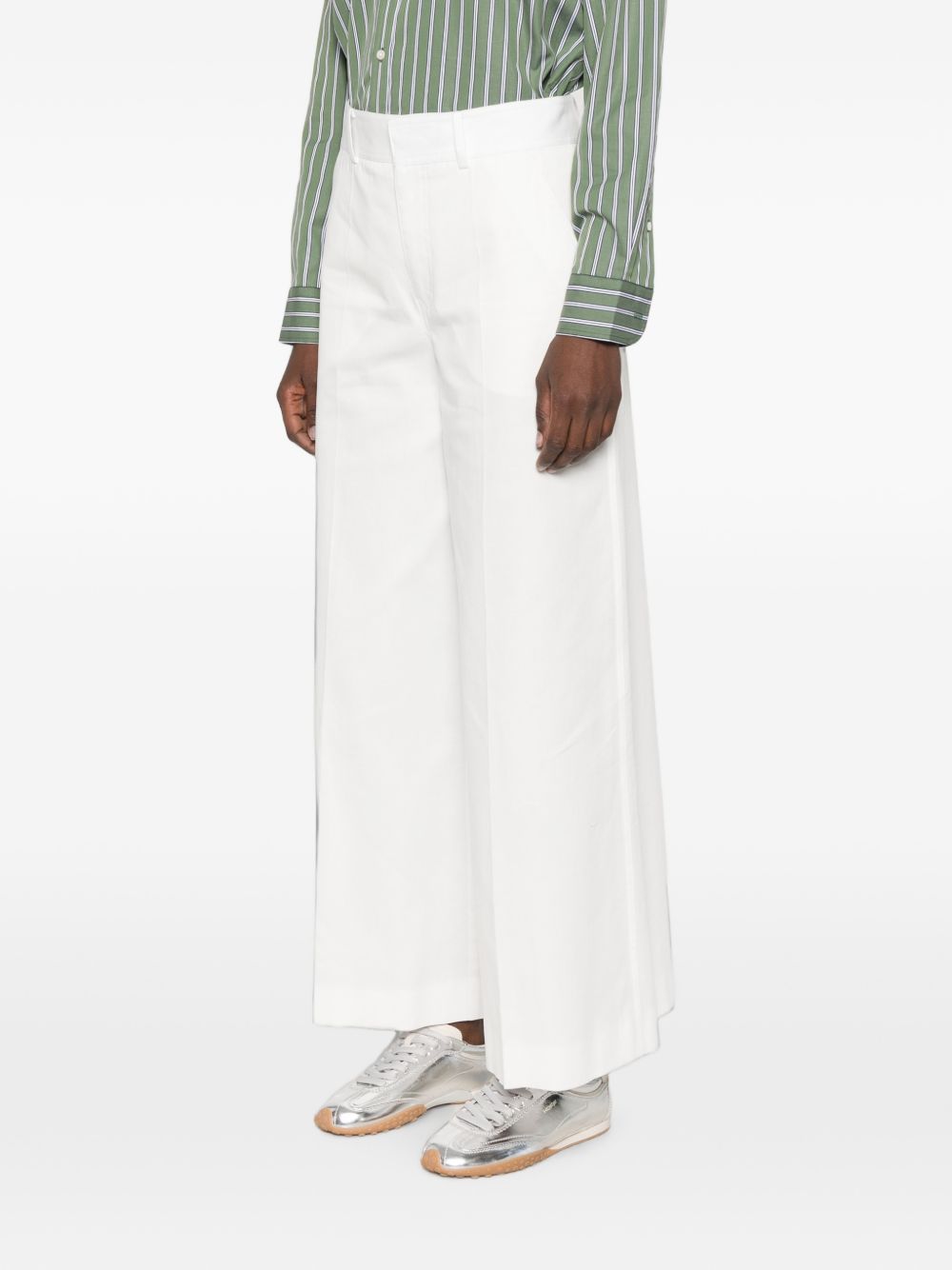 COTTON WIDE-LEG TROUSERS