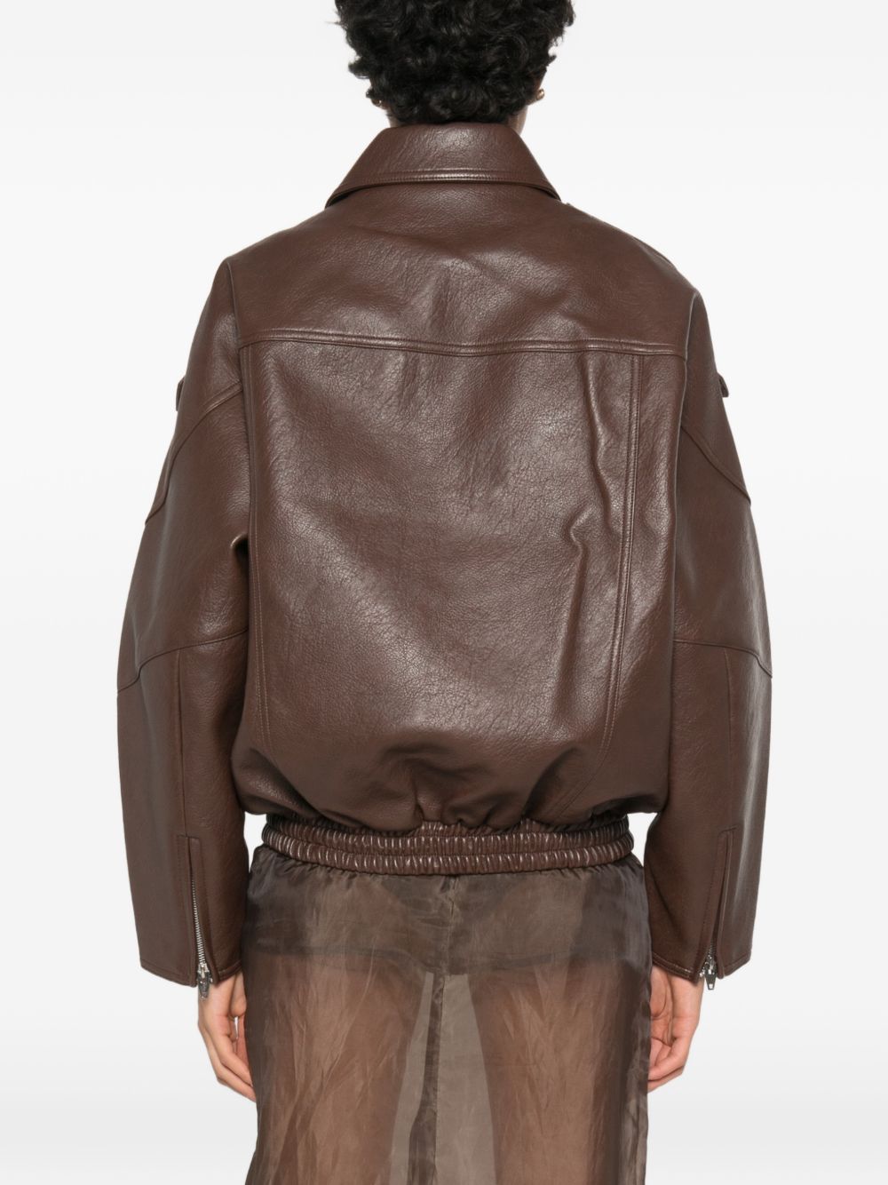 HUDSON FAUX LEATHER BOMBER JACKET