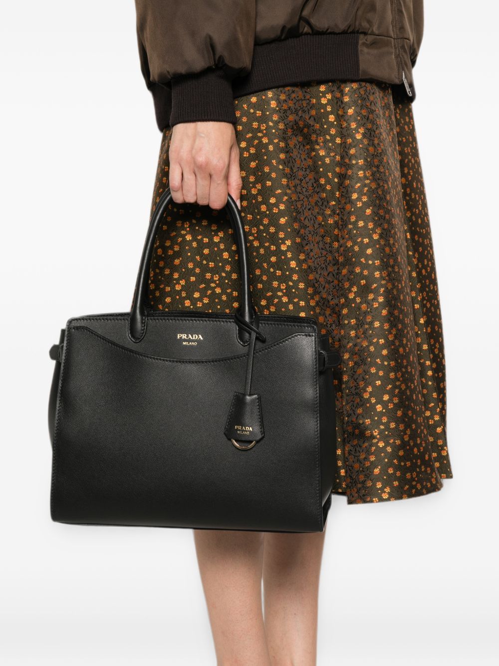 PRADA PRELUDE LARGE LEATHER TOTE