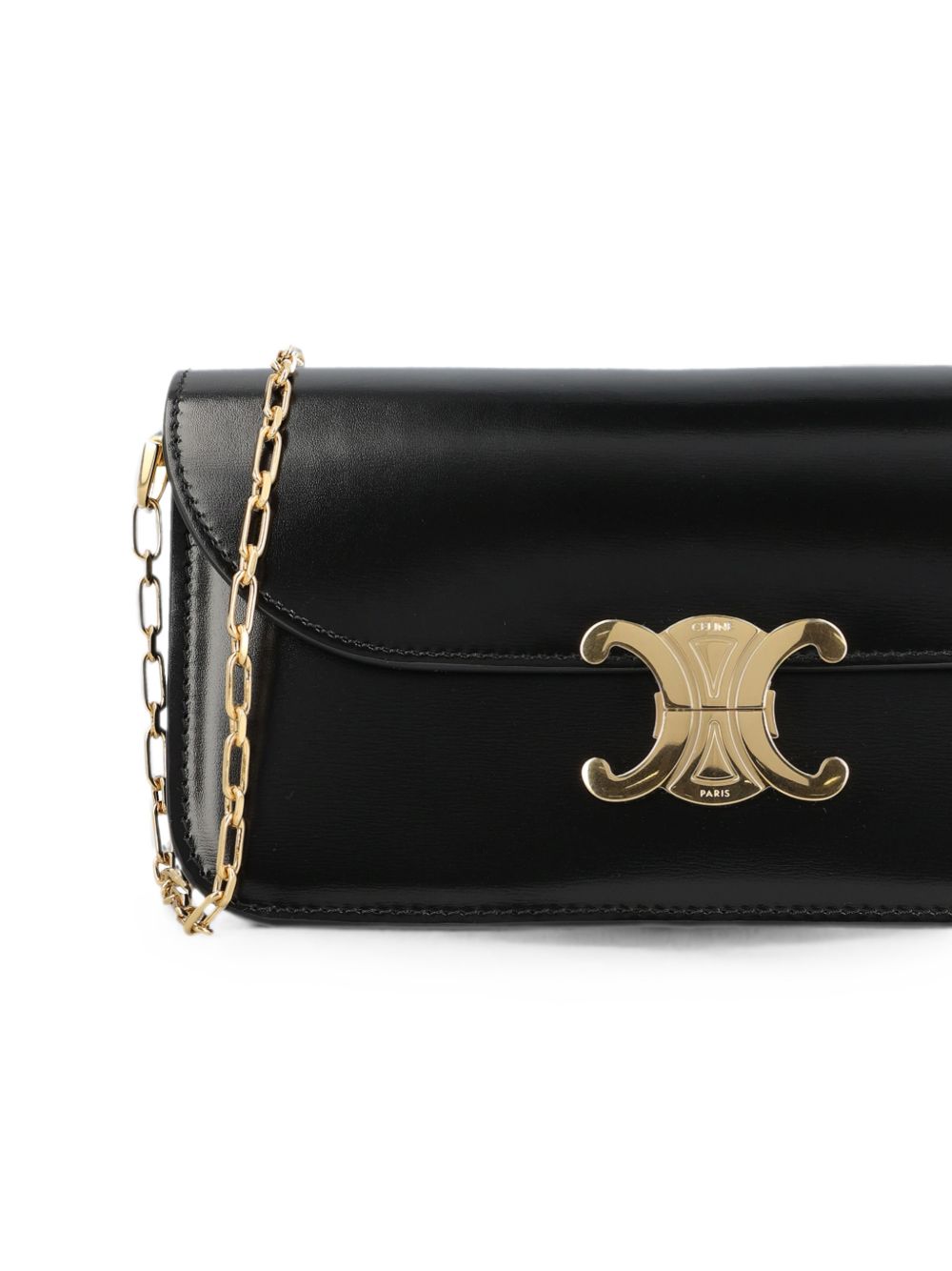 TRIOMPHE CHAIN SMALL LEATHER SHOULDER BAG