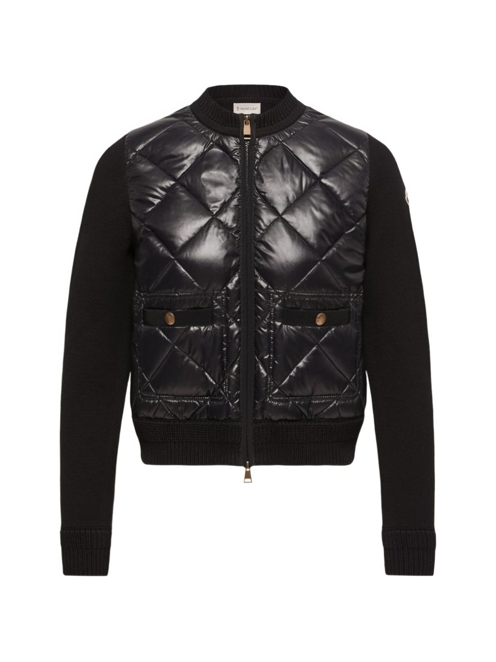 WOOL AND NYLON PADDED CARDIGAN