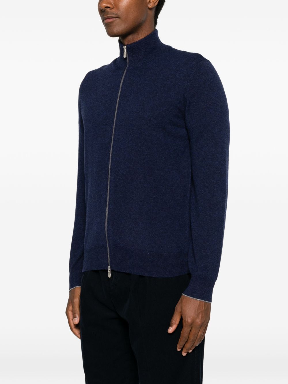 CASHMERE ZIPPED CARDIGAN