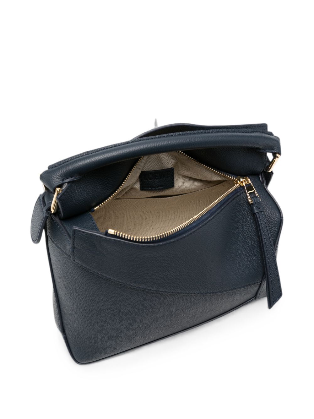 PUZZLE EDGE SMALL LEATHER HANDBAG