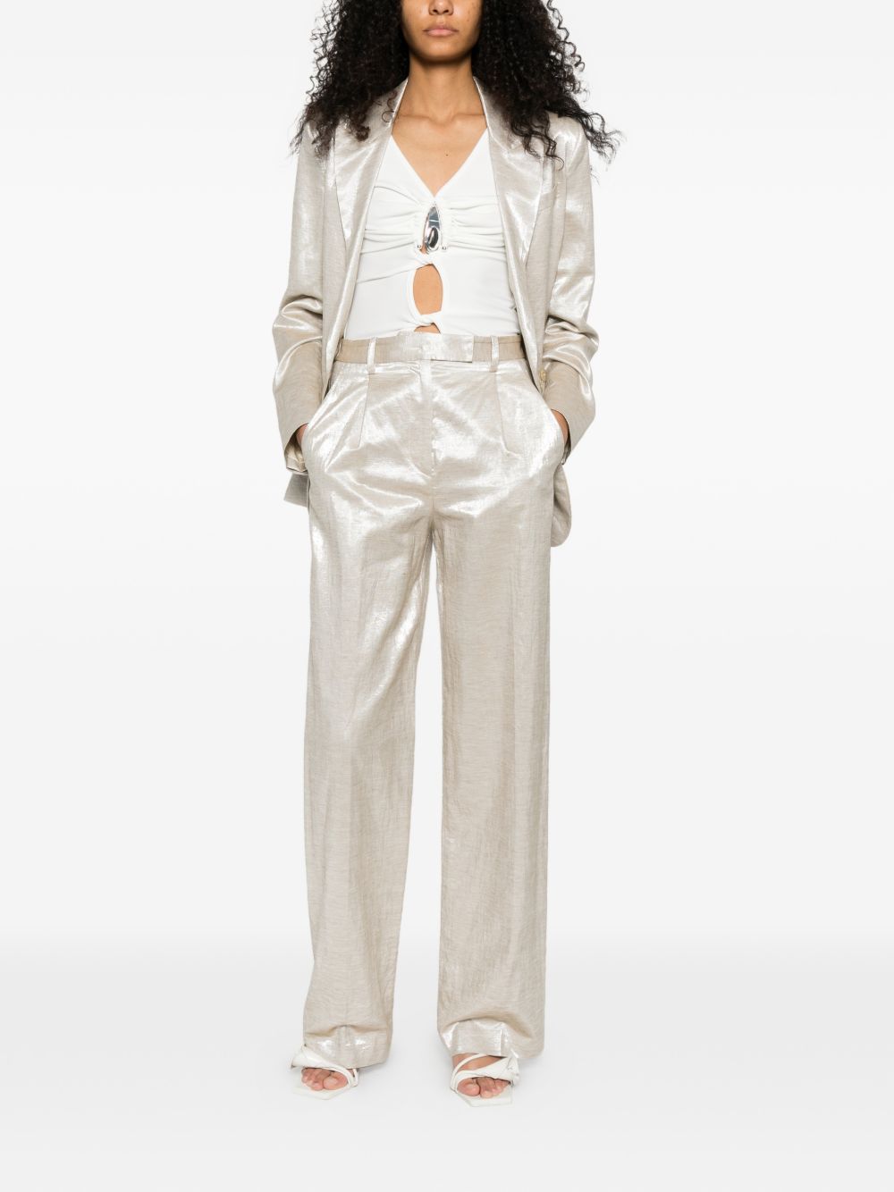 LINEN DOUBLE-BREASTED JACKET