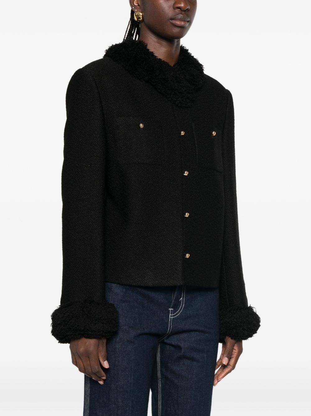 FRINGED WOOL BLEND JACKET