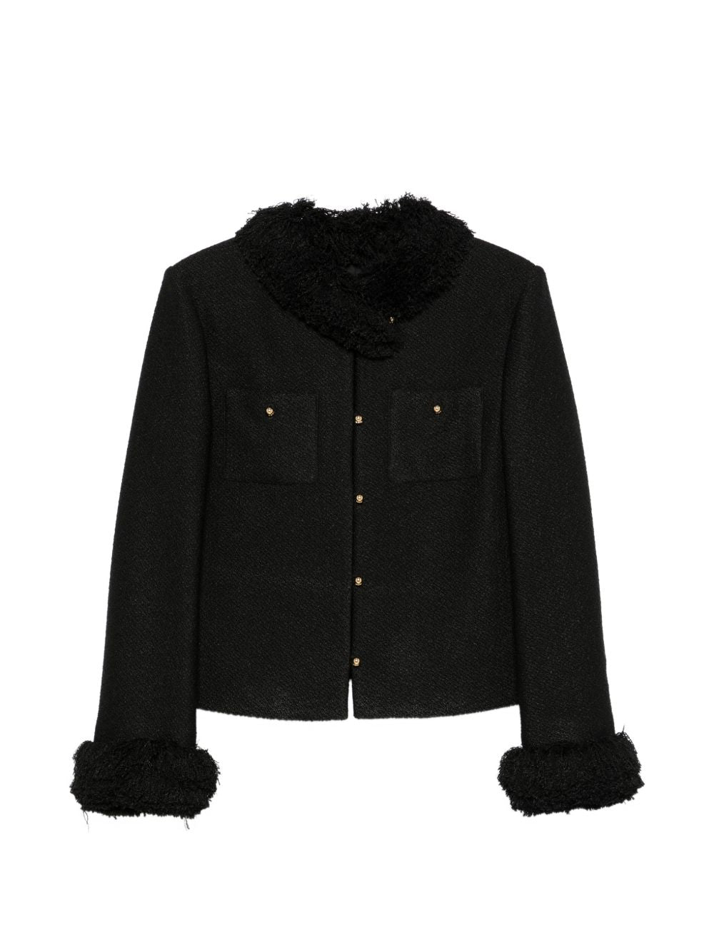 FRINGED WOOL BLEND JACKET