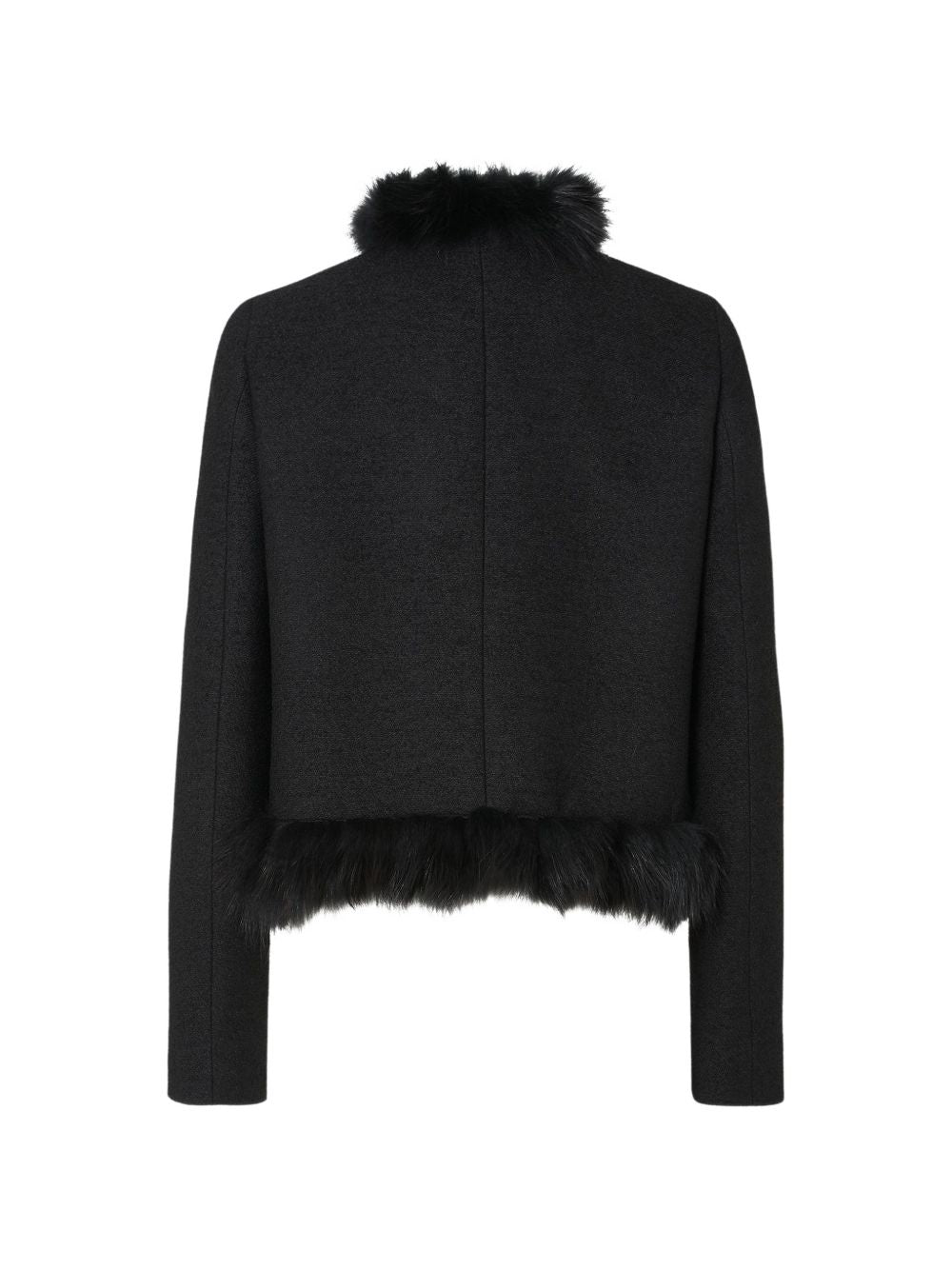 SHEARLING TRIM WOOL JACKET