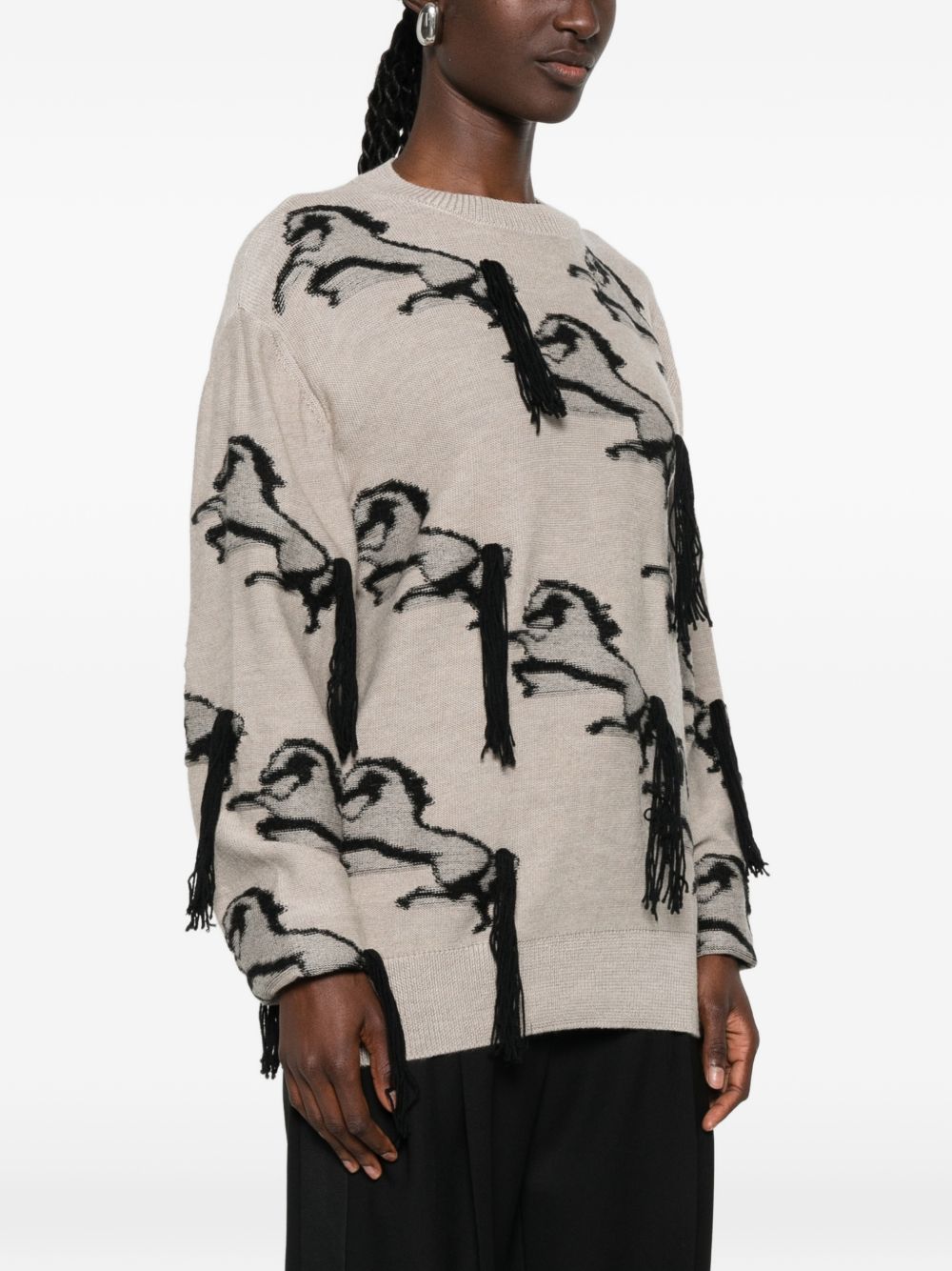 EMBROIDERED HORSE WOOL JUMPER
