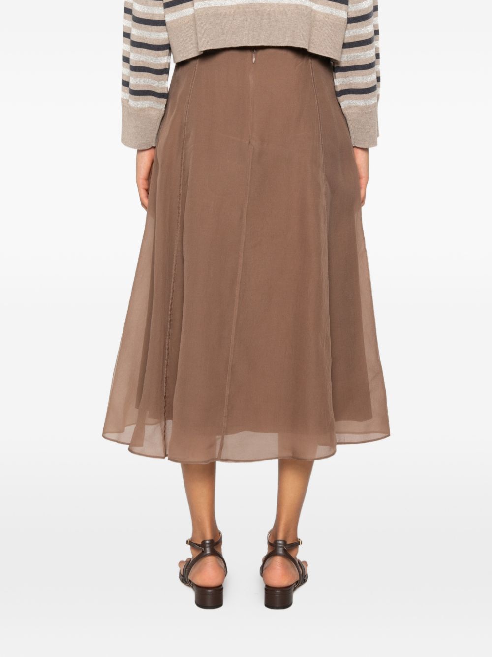 SILK MIDI SKIRT