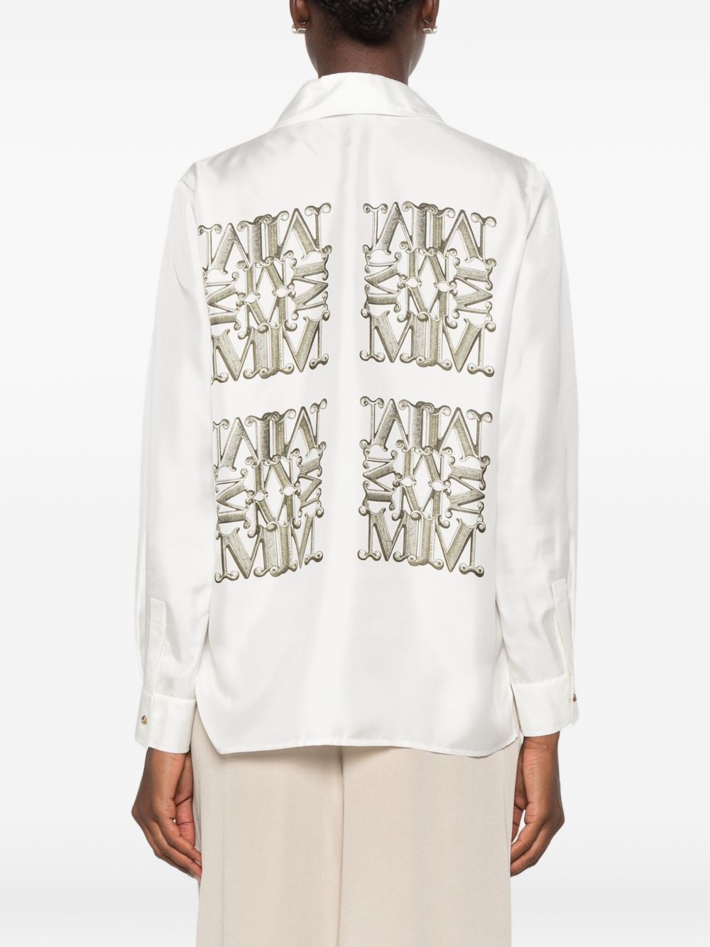 LOGO PRINT SILK SHIRT