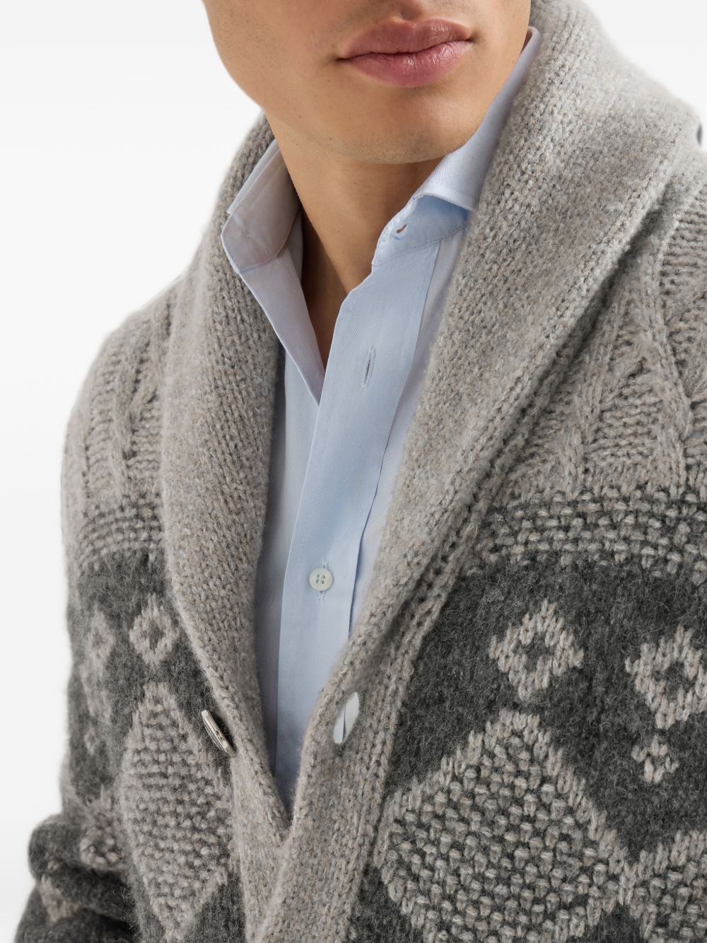 WOOL AND SILK BLEND CARDIGAN