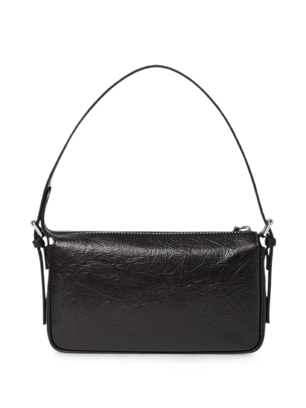 ZIP TOP SMALL LEATHER SHOULDER BAG