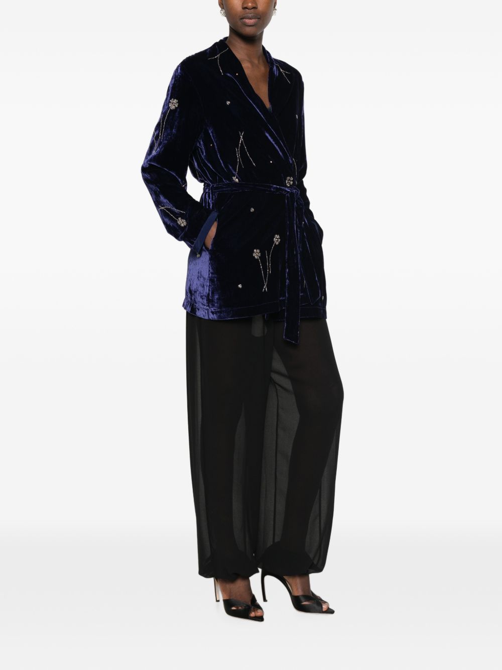 EMBROIDERED VELVET KIMONO