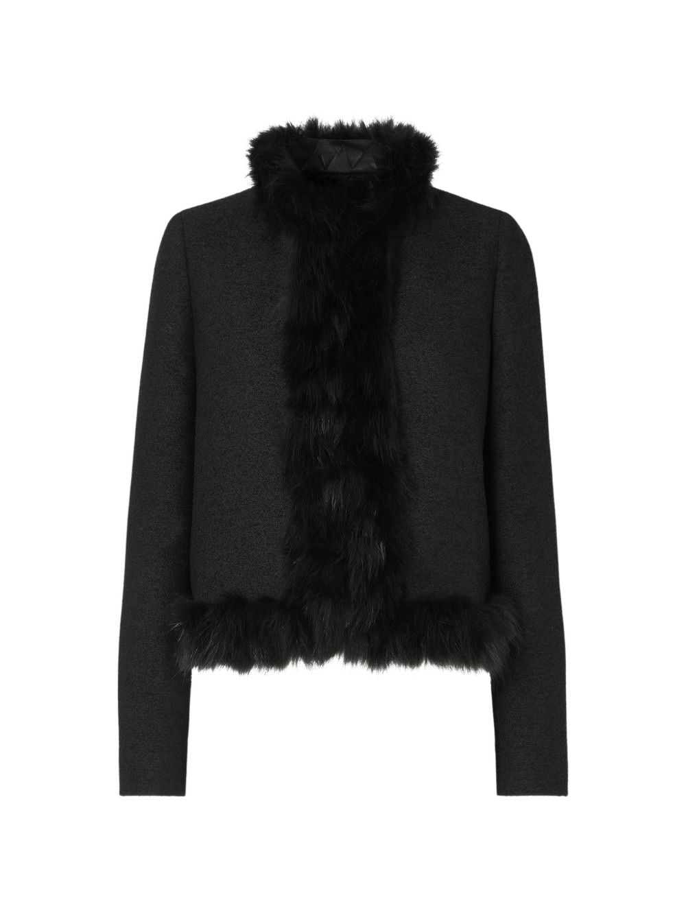 SHEARLING TRIM WOOL JACKET