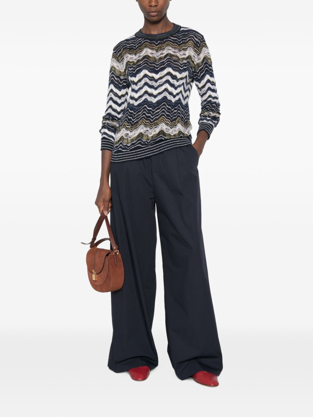 ZIG ZAG MOTIF WOOL SWEATER