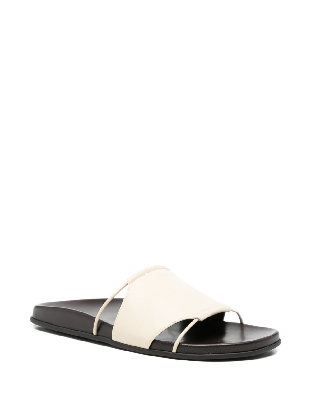 VIVIENNE LEATHER SLIDE SANDALS