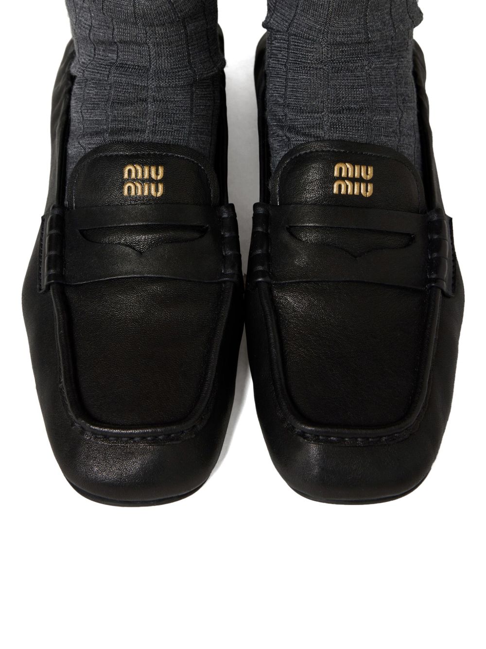 RUCHES LEATHER LOAFERS