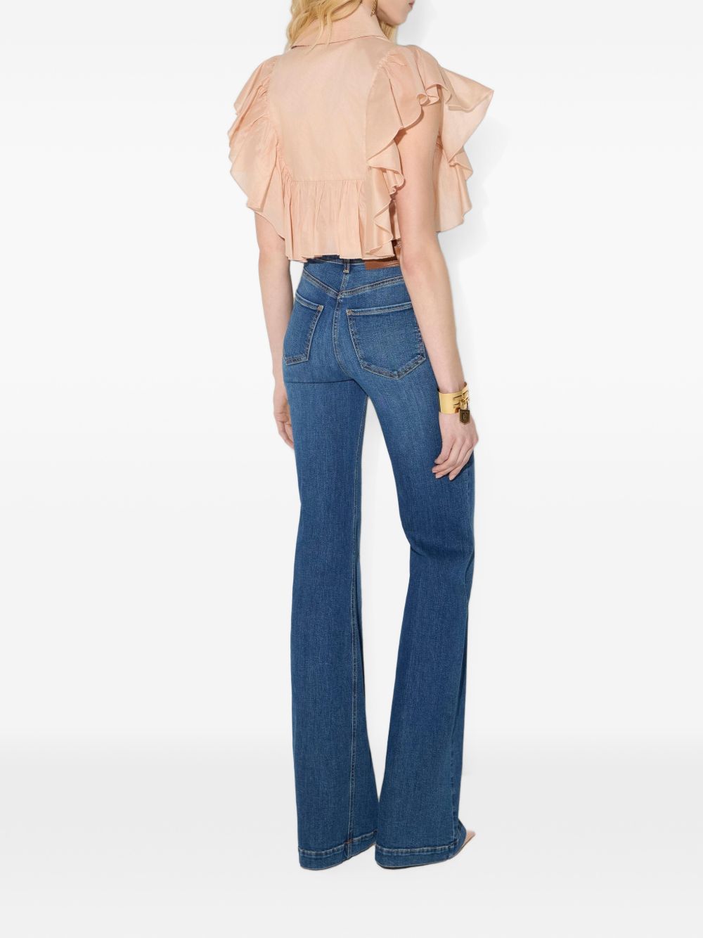 FLARED LEG DENIM JEANS