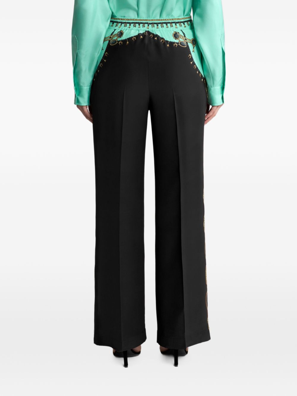 PRINTED SILK TROUSERS