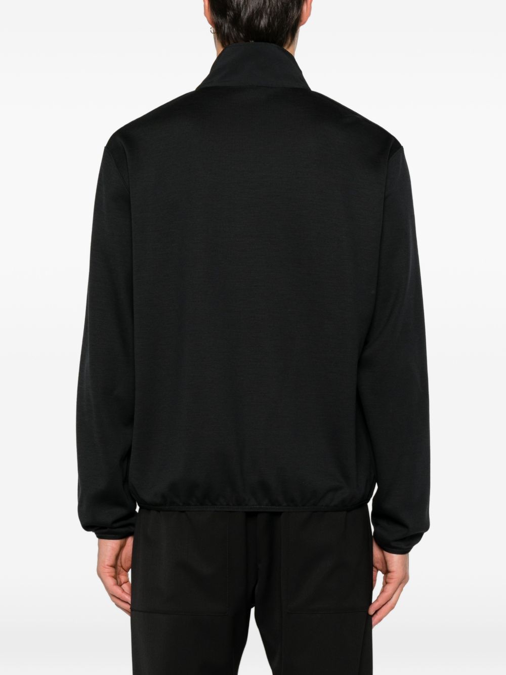 WOOL HALF-ZIP HIGH NECK SWEATER