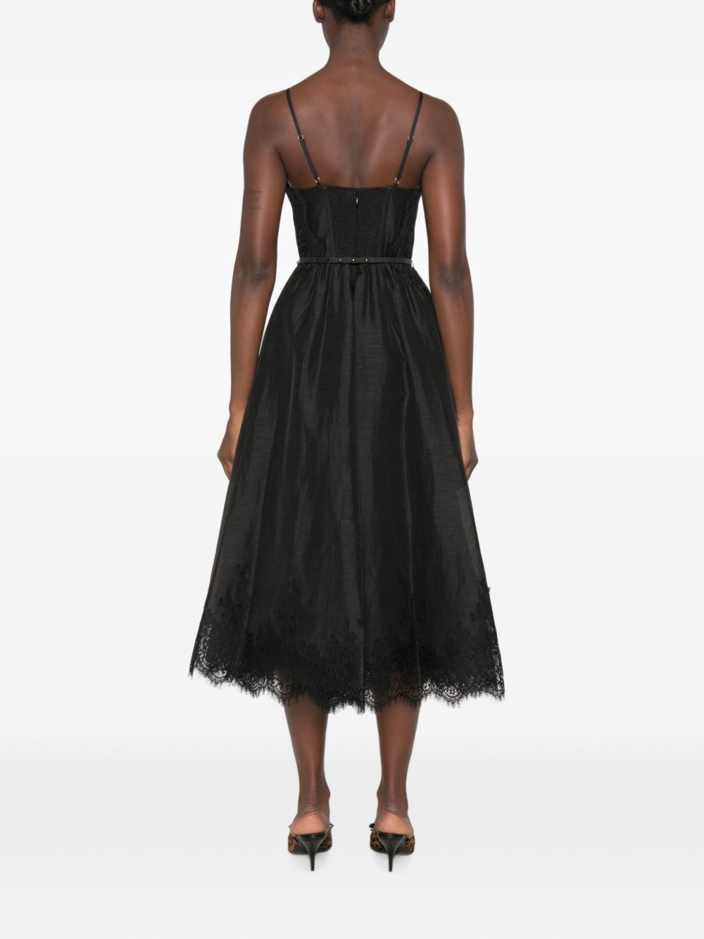 VALIANT SILK AND LINEN MIDI DRESS