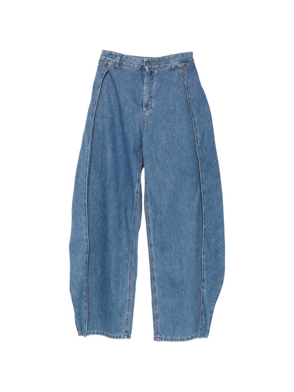 DRAPED DENIM JEANS