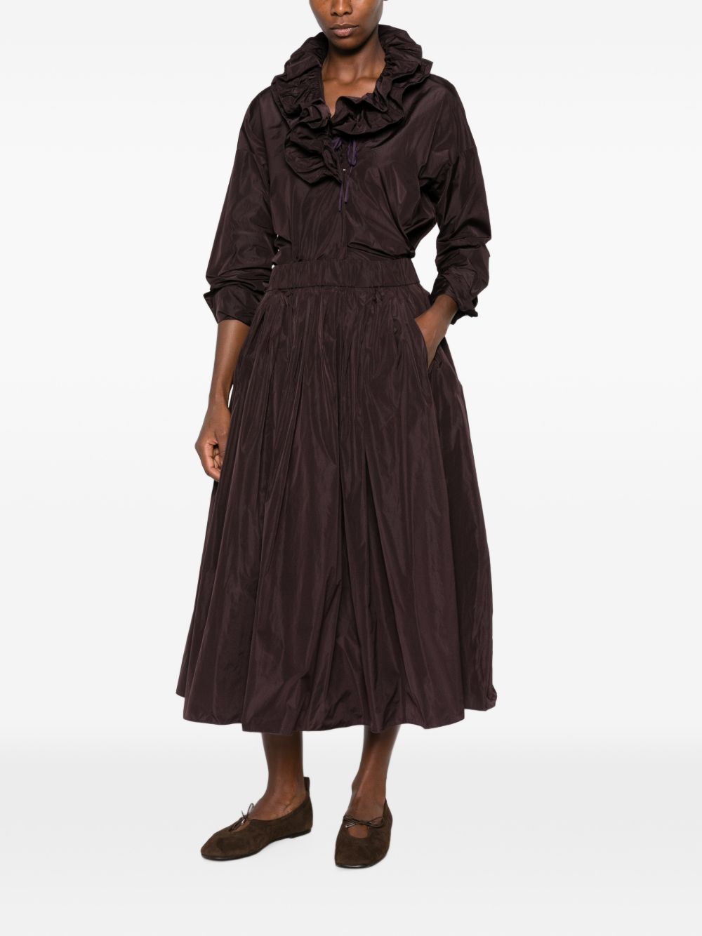 RUFFLED TAFFETAS BLOUSE
