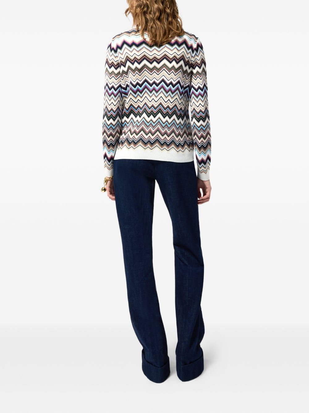 ZIG ZAG MOTIF TURTLE-NECK SWEATER