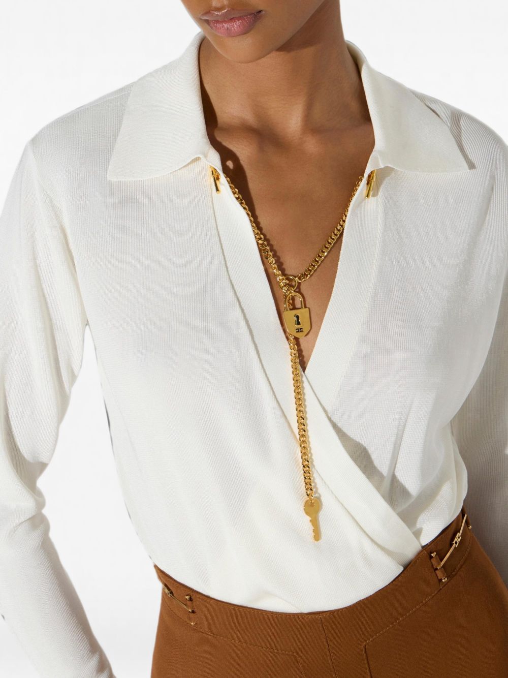 V-NECKED BODYSUIT