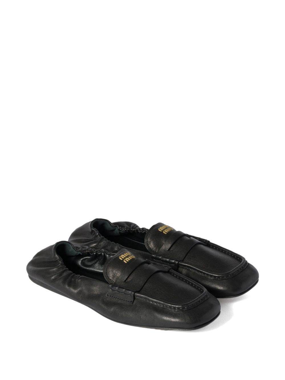RUCHES LEATHER LOAFERS