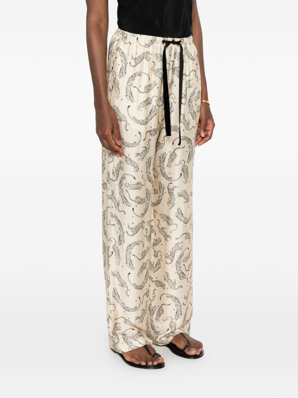 PRINTED DRAWSTRING TROUSERS