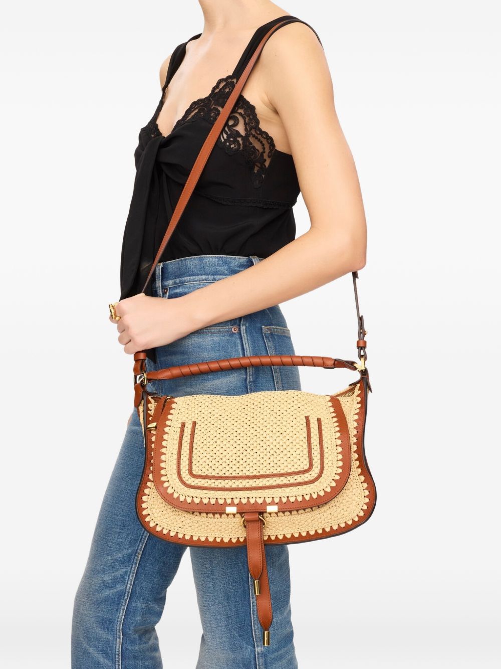 MARCIE SMALL RAFIA SHOULDER BAG
