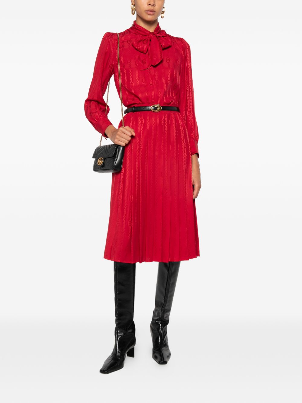 SILK MIDI SKIRT