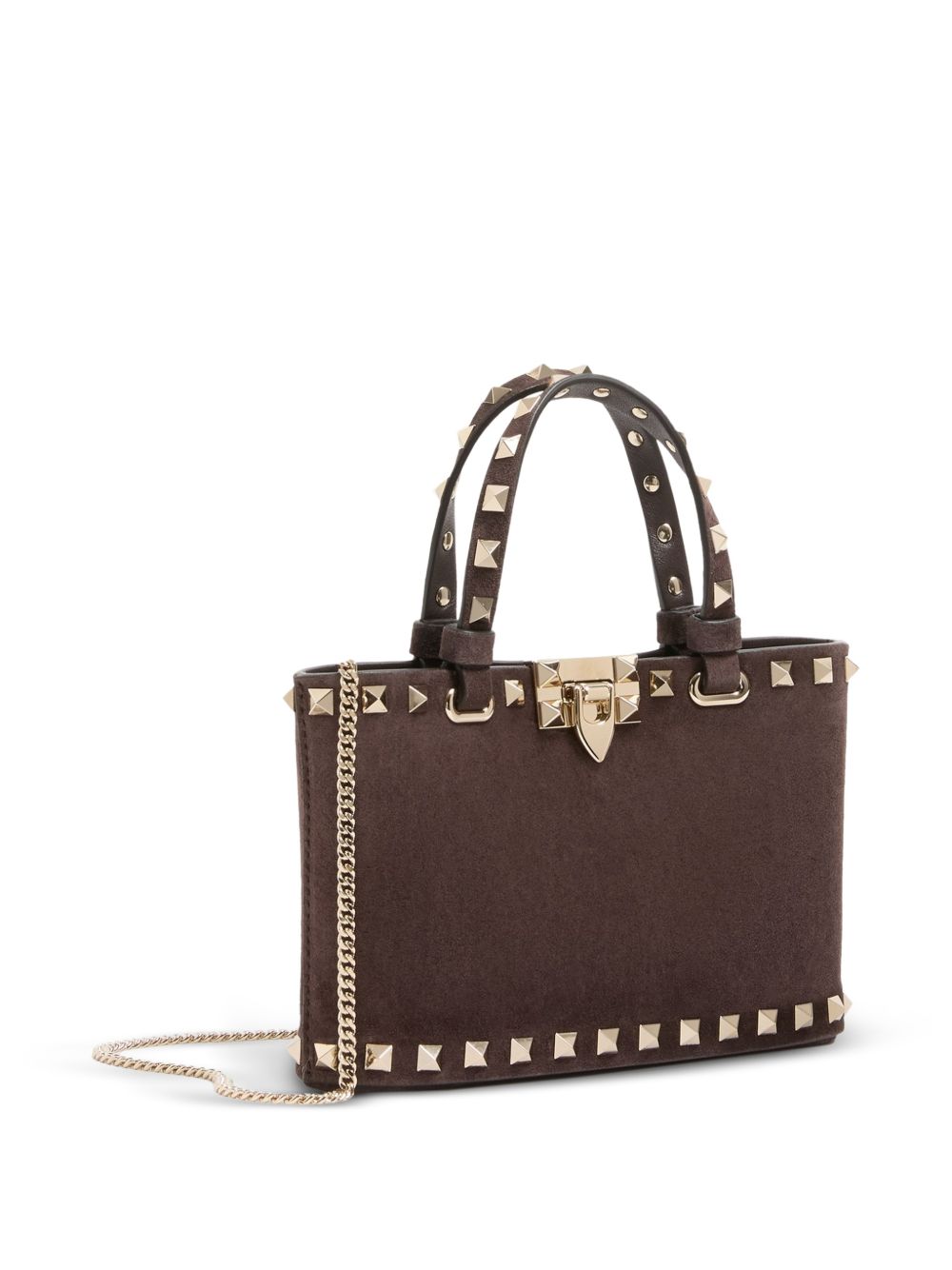 ROCKSTUD SUEDE LEATHER MINI BAG