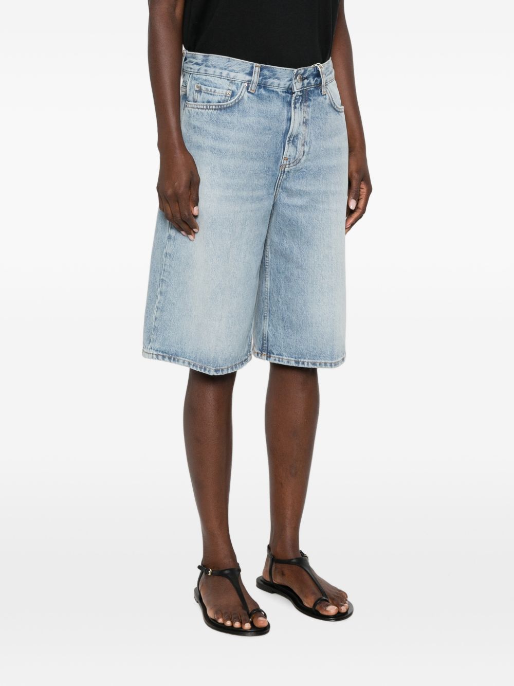 DENIM COTTON BERMUDA SHORTS