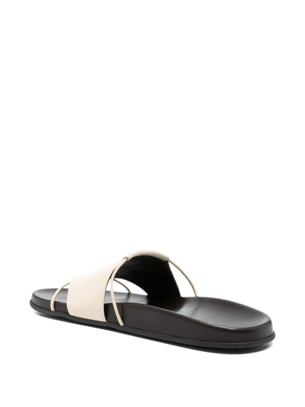 VIVIENNE LEATHER SLIDE SANDALS